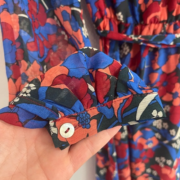 Aakaa Vibrant Floral Long Sleeve Maxi Dress Size S - Picture 5 of 11